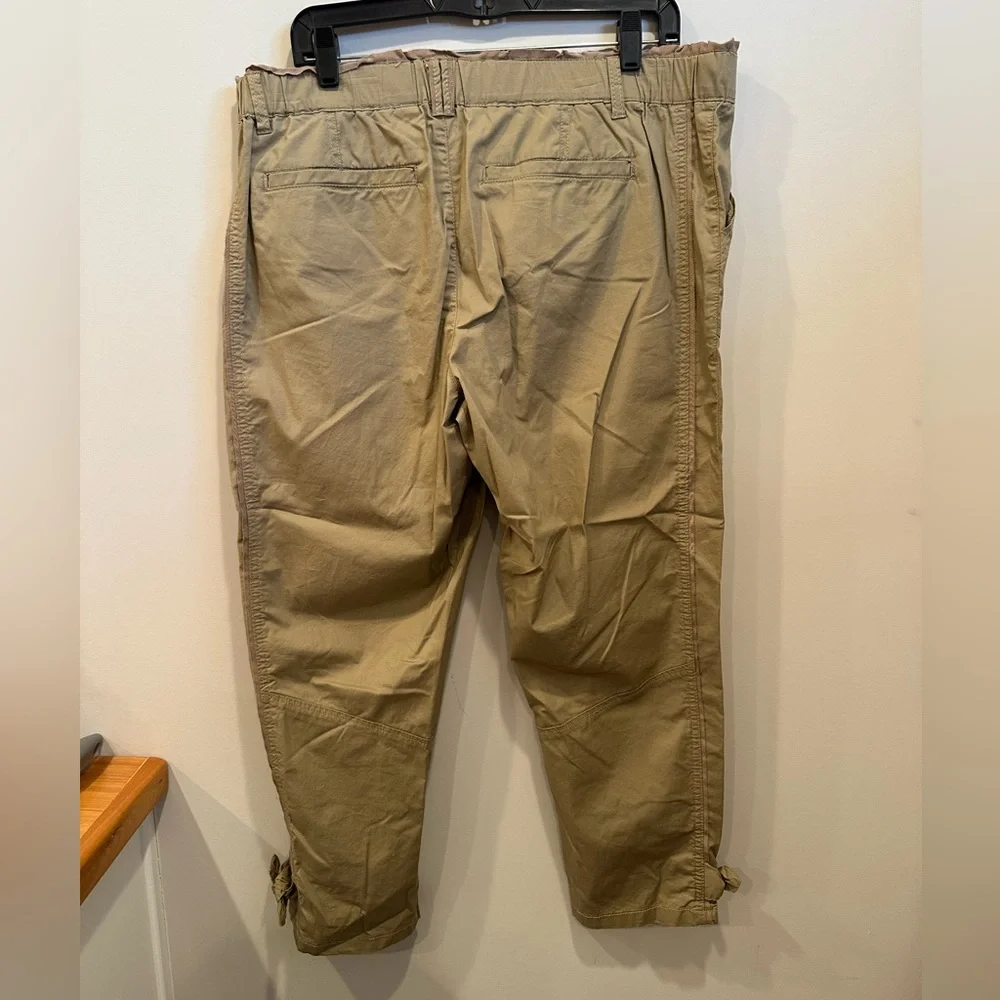NWT Democracy Cargo Pants Curve Equality Stretch Waist Leg Ties Neutral Sz 14 - Picture 6 of 9